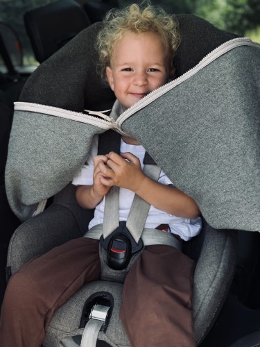 Wełniane Ponczo Samochodowe PREMIUM 100% Merino Wool Forest – MySafeHug (ciemna zieleń) 0–6 lat