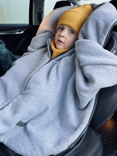 Ponczo Samochodowe z Rękawami 2 w 1 Moonlight MySafeHug 0-6 lat Jasny Szary Melanż